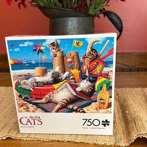 Buffalo‎  Cats Puzzle - Colorful Beach Scene